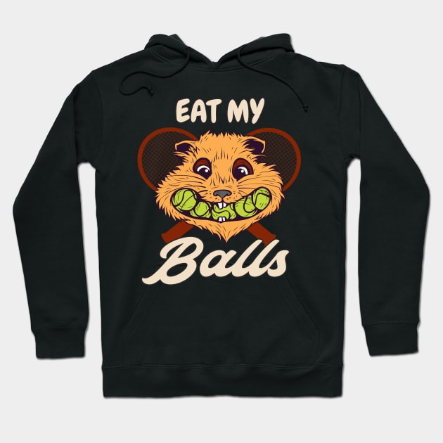 Tennis Hamster Ball Humor Hoodie by Foxxy Merch